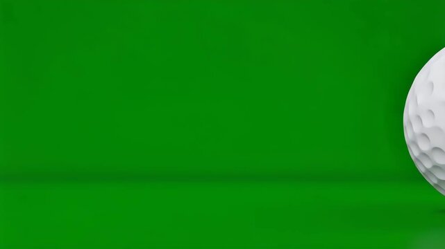 Golf Ball Rotating Animation on Green Screen Background
