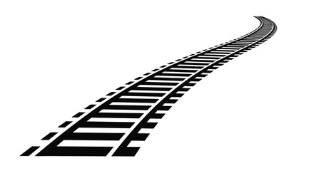 A curving railway track extends into the distance depicted in black and white © Design lens