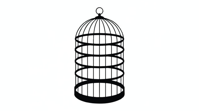 Bird cage with dome top and circular bars  empty aviary enclosure