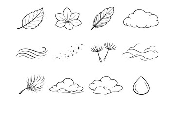 Outline image fluff curve simple vector contour gentle edge icon generation breeze