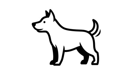 Obraz premium Stylized dog silhouette standing proudly
