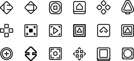 Collection of 20 geometric shapes and symbols