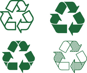 Obraz premium Recycling arrows symbol icons set eco recycle sign environmental sustainability and waste management concept
