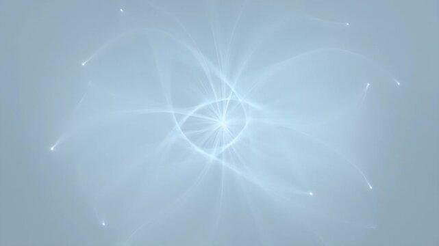 Soft blue light radiates outward from a bright center, with trails of light streaking