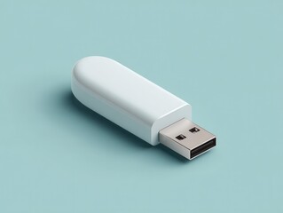 usb drive minimal design isolated on a light blue background