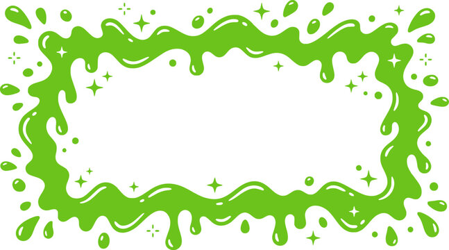 Green Goo Border with Sparkles and Bubbles frame slime
