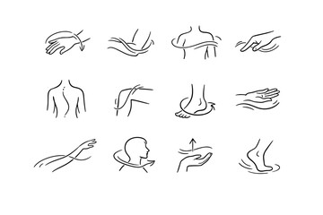 Fototapeta premium Smooth calm line icon image curve generation step shoulder sweep simple palm