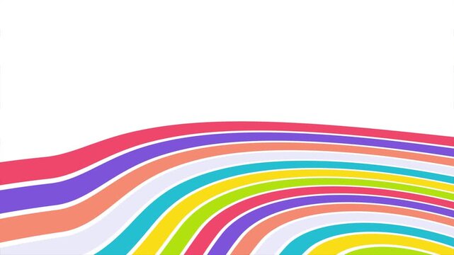 Bright Curved Stripes Forming a Horizon on White abstract