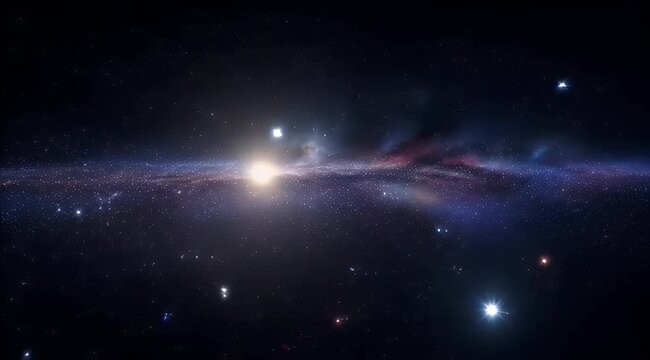 Cosmic vista showcasing a majestic galaxy and countless stars in deep space
