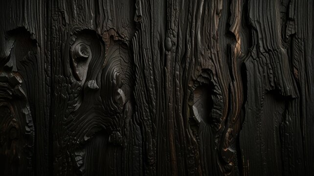 Rare Black Bog Wood Macro Showing Natural Aged Grain Layer Background