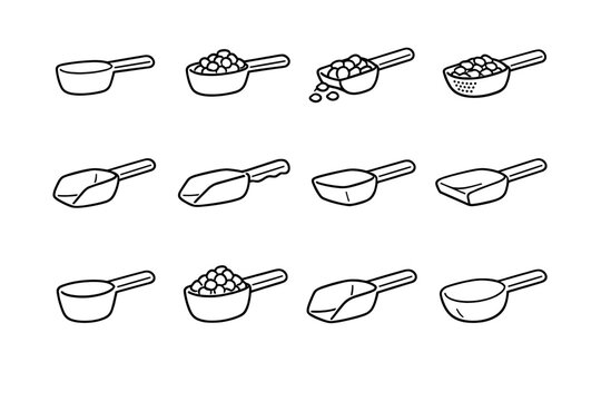 Vector food outline plastic design form practicality pet smooth icon refined scoop