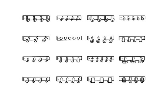 Vector icon footprint slim friendly silhouette entryway wall hook tidy rail iconic
