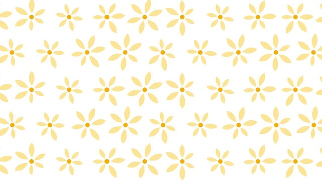 White background with rows of yellow flowers pattern