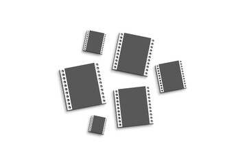 Fototapeta premium Set of film strips isolated on transparent background
