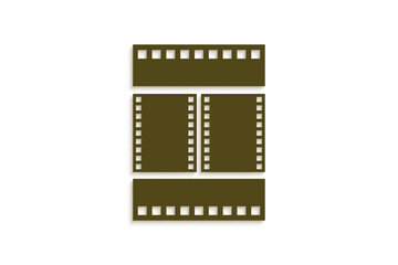 Film strip icon for cinema and photography isolated on transparent background