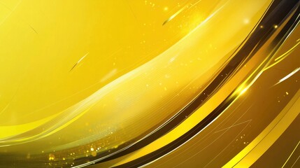 Abstract Modern Yellow Oleo Liquid Lines Background with Fluid Glossy Texture and Dynamic Flow Design