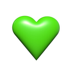 A vibrant green heart symbol, expressing love and affection
