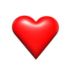 A vibrant red heart shape, symbolizing love, passion, and affection