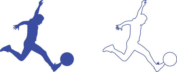 Dynamic basketball player illustrations in blue and monochrome © IMRAN