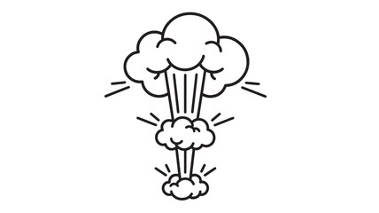Explosion cloud icon with radiating lines, representing an explosive event in a simple outline style. © MissBeauty