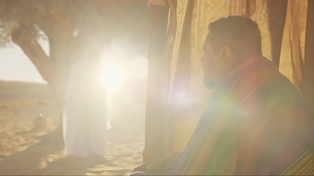 The Lord Appeared to Abraham Near the Oaks of Mamre in Hebron, as he was Sitting at the Entrance of his Tent in the Heat of the Sun