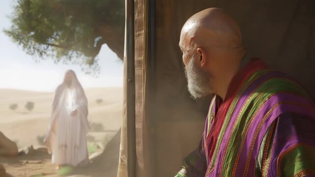 The Lord Appeared to Abraham Near the Oaks of Mamre in Hebron, as he was Sitting at the Entrance of his Tent in the Heat of the Sun