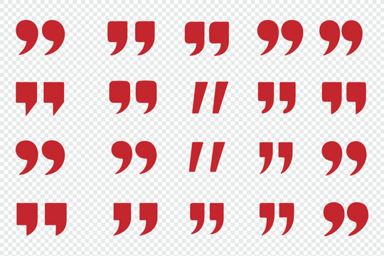 Set of quote mark, quotes icon, sign, symbol, emblem. Ditto marks icon set. Quotation marks. Dialogue discussion symbol for UI UX, website, mobile