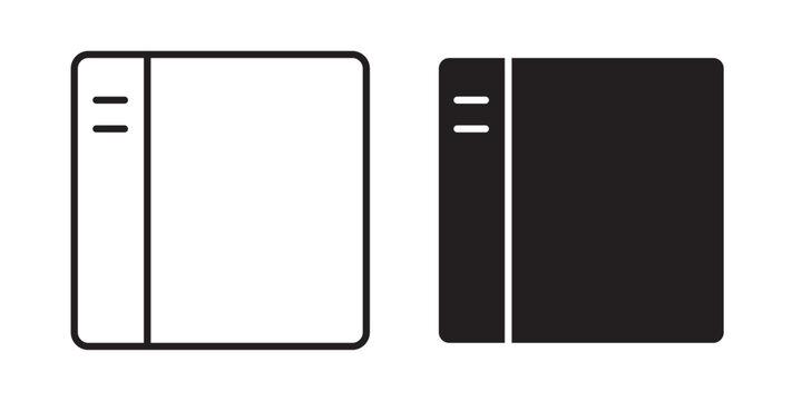 Sidebar Navigation Icon for menu interface layout and website navigation use in UI UX websites apps and dashboards Vector illustration with stroke and fill on a white background.