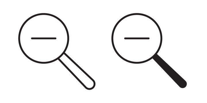 Zoom Out Icon for minimize search view and content reduction use in UI UX websites apps and systems Vector illustration with stroke and fill on a white background.
