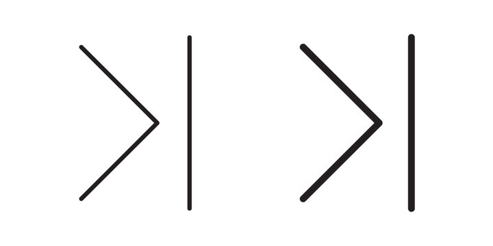 Last Page Icon. used in pagination systems, document viewers, tables, and dashboards. Ideal for web apps, mobile apps. Vector illustration with stroke and fill on a white&nbsp;background.