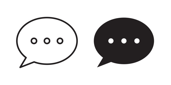 Message Chat Bubble Icon. used for messaging, conversations, and communication. Ideal for chat apps, social media platforms. Vector illustration with stroke and fill on a white&nbsp;background.
