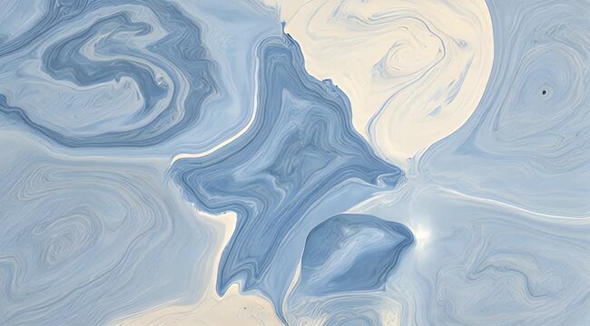 Abstract blend of creamy white and light blue, with swirling, marbled patterns