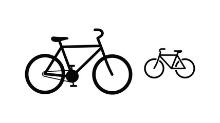 Obraz premium Two bicycles of differing sizes presented as a stark silhouette