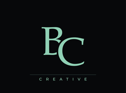 Bc creative logo template with elegant lettering and simple design