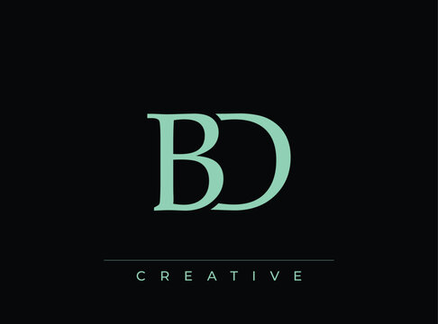 Creative logo template with modern bd monogram on transparent background