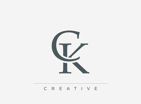 Creative logo design with ck initials and typography element