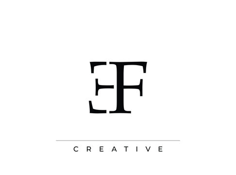 Creative ef logo design with elegant typography and simple style