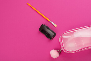 Colorful stationery on desk for creativity