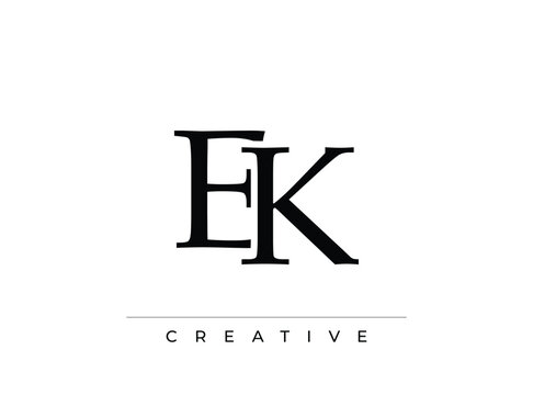 EK creative logo design with elegant typography and simple layout