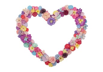 Obraz premium Colorful flower heart shape decoration for valentines day