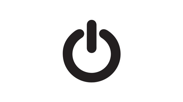 Power Button Icon &ndash; Minimal Black On Off Symbol for Technology, UI Interface, Electronics and Startup Control