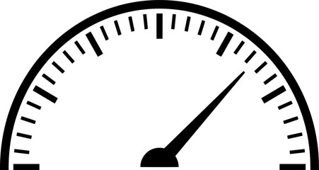 A simple black and white fuel gauge icon indicating a full reading on a white background
