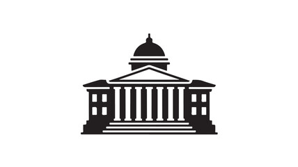 Government Building Icon Classical Parliament Courthouse Architecture Symbol