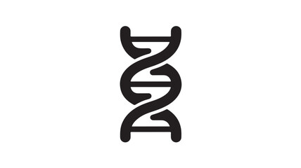 DNA Double Helix Icon Black Minimal Vector for Genetics, Molecular Biology Research and Biotechnology Science