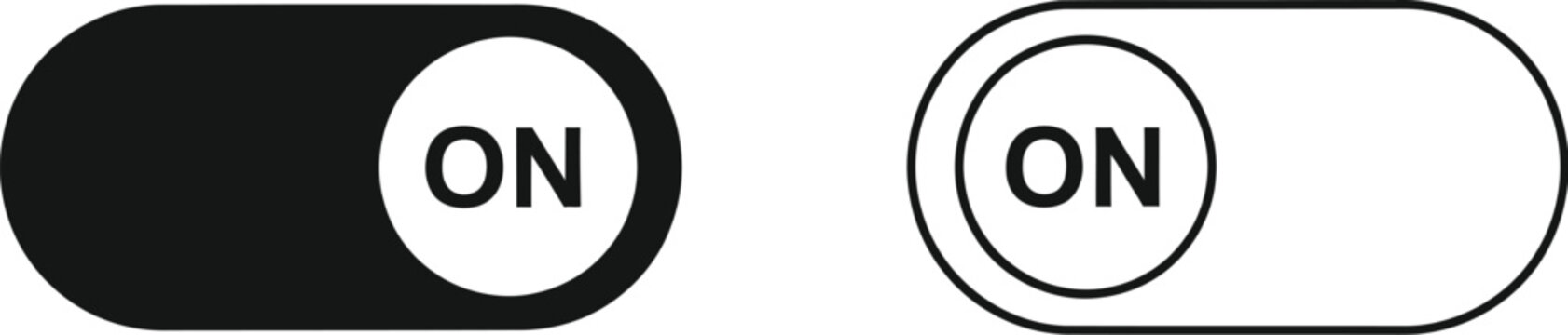 Toggle switch button on off isolated on transparent background, Vector