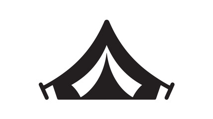 Camping Tent Icon Black Minimalist Outdoor Shelter Symbol for Travel Adventure Hiking Backpacking and Camping Concepts