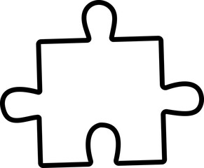 Obraz premium Black puzzle piece vector with jigsaw element icons, connection solution symbol isolated on transparent background, outline silhouette editable minimalist design