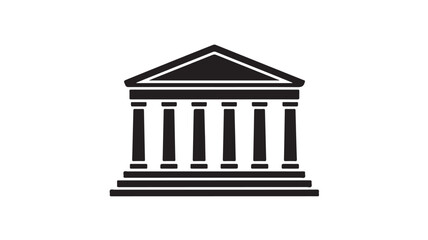 Obraz premium Greek Temple Icon With Classical Columns Symbol For Historical Education, Cultural Branding, And Architecture Presentations