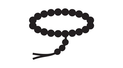 Prayer Beads Black Rosary for Meditation, Spirituality, and Religious Practice Concepts