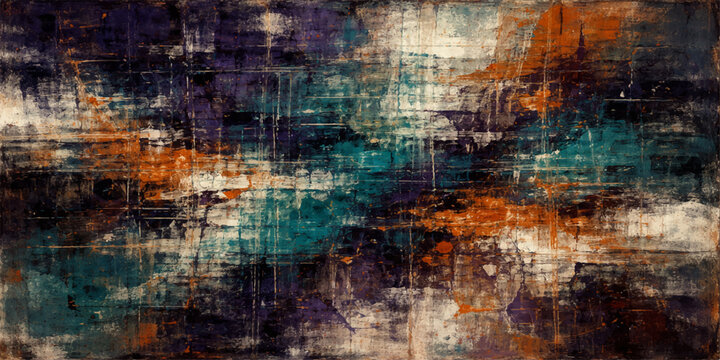 Aged vintage brown paper texture with a grungy paint pattern and rusted metal surface design creates a damaged antique wall backdrop